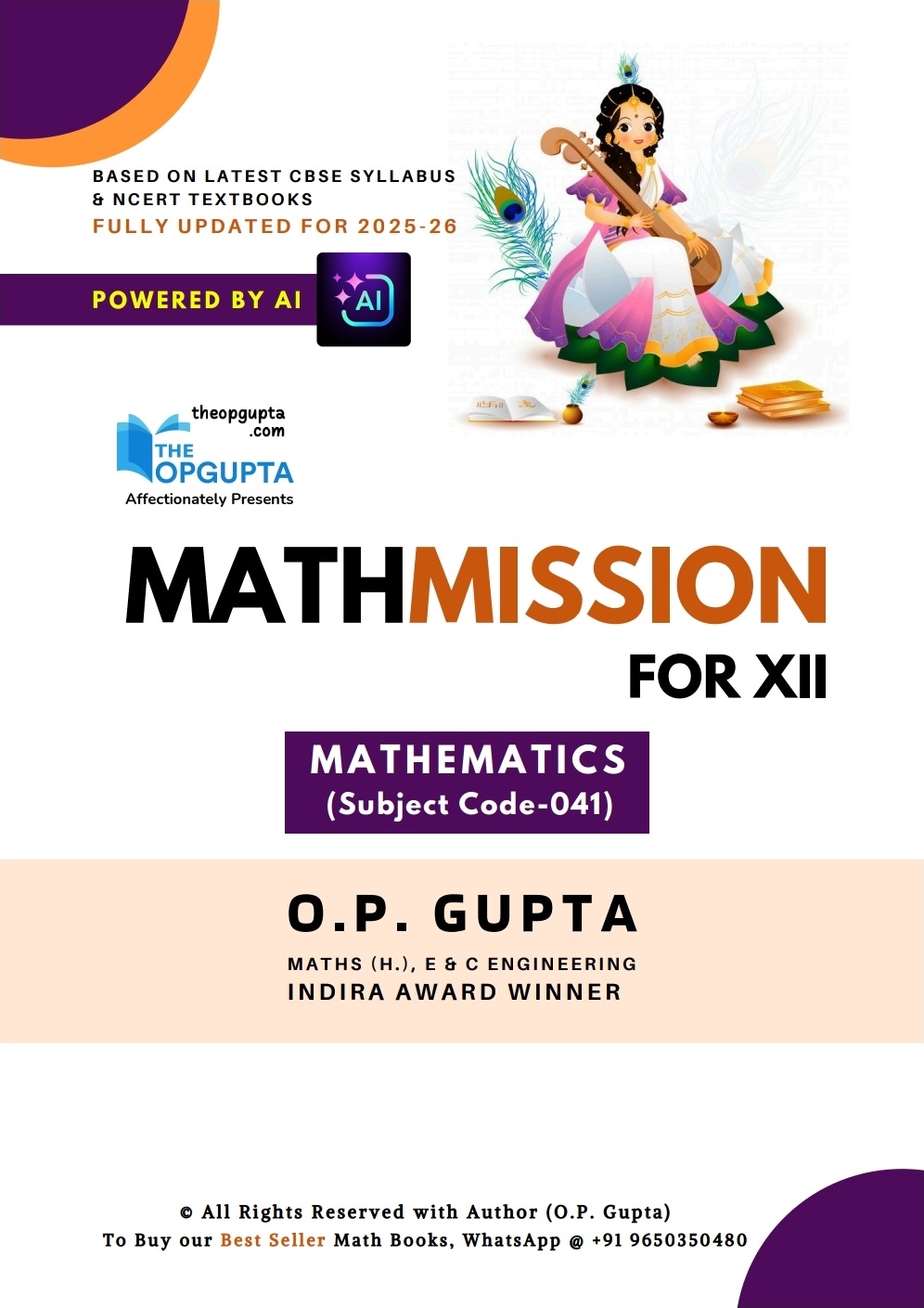 MATHMISSION FOR XII By O.P. GUPTA
