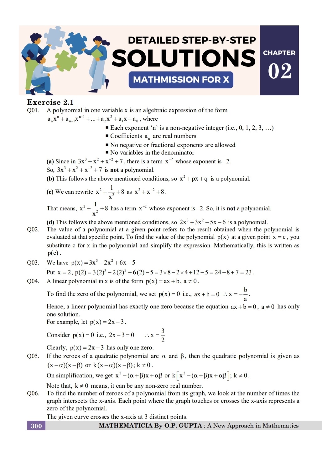 SOLUTIONS OF MATHMISSION FOR X By O.P. GUPTA