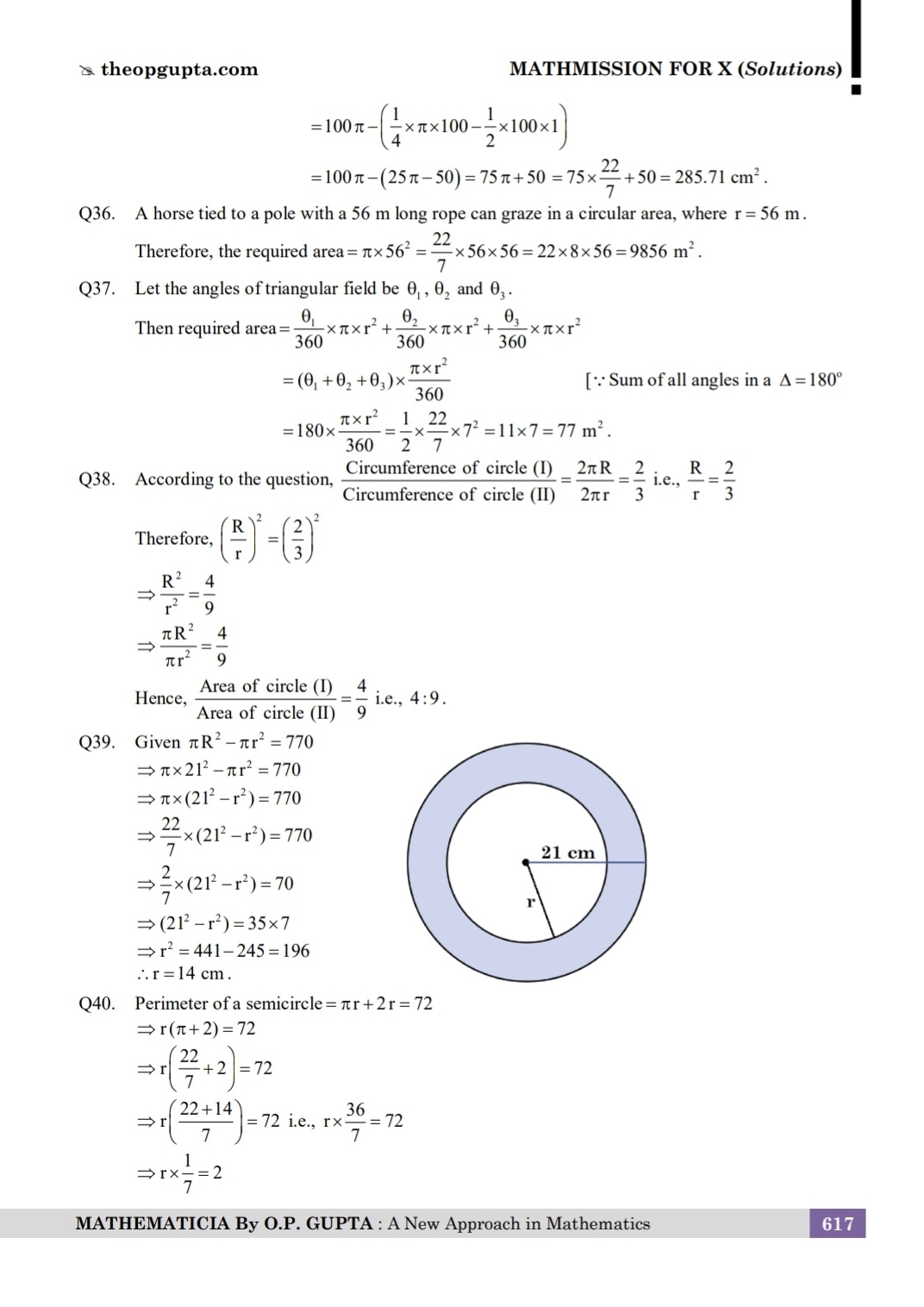 SOLUTIONS OF MATHMISSION FOR X By O.P. GUPTA