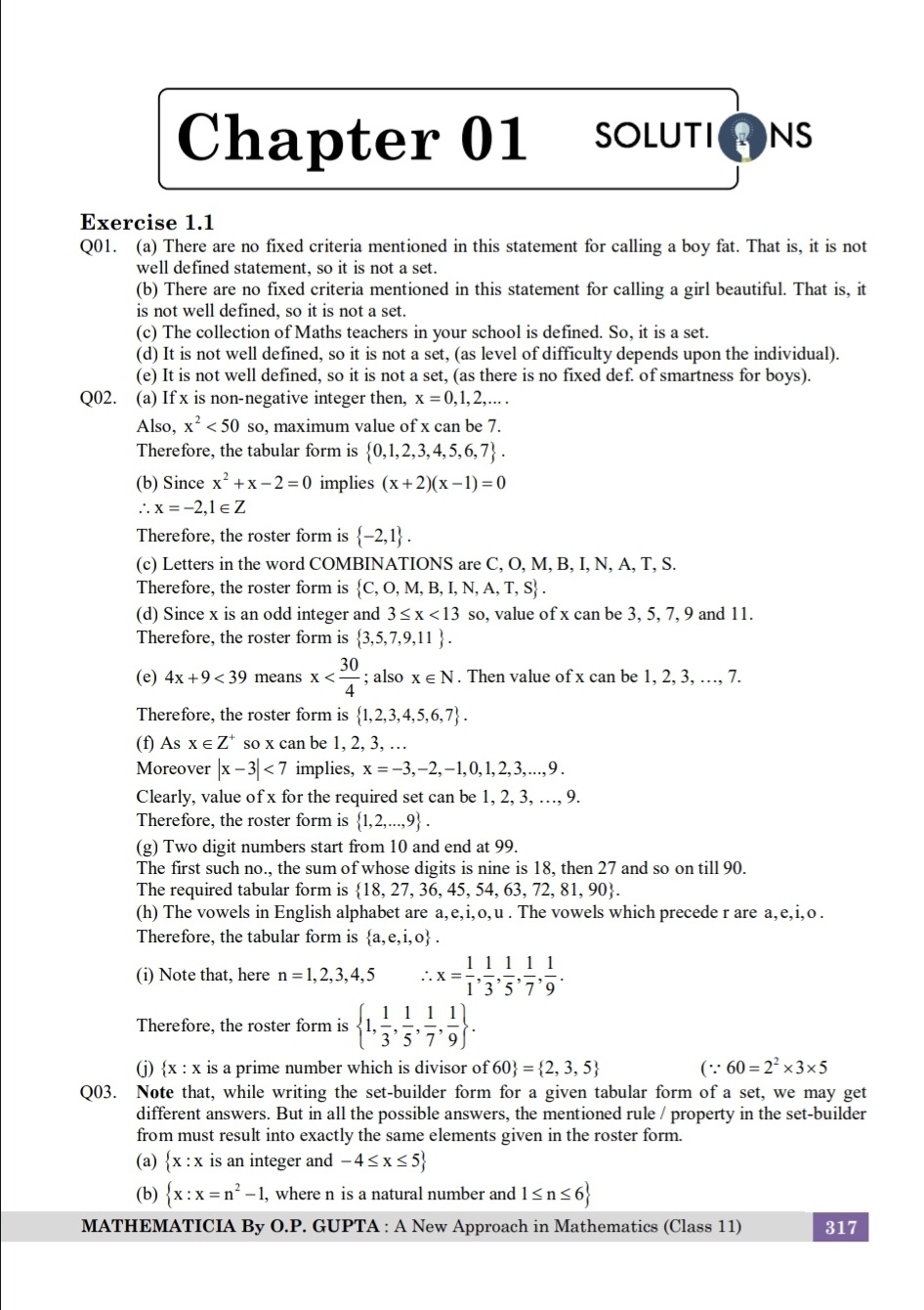 SOLUTIONS OF MATHMISSION FOR XI By O.P. GUPTA